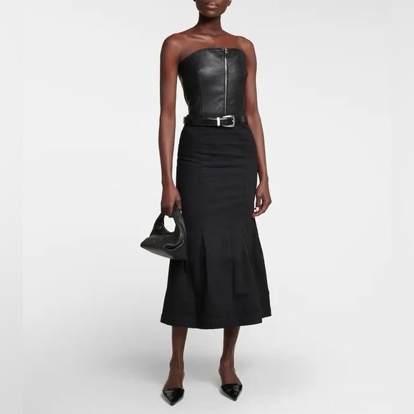 KHAITE Levine Denim Skirt Black Wilcox Size 25 - Picture 1 of 10